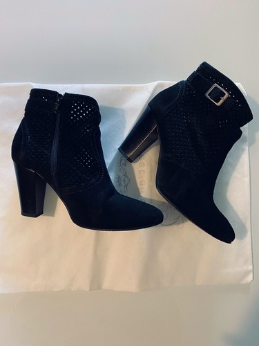 Bottines noires daim cuir - bottines,