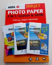 Papier tirage photo - 12 feuilles Agfa 21x29,7 cm + 60 feuilles Epson 10x15 cm