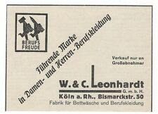 14/343 Afficher D'Une Journal - À 1930 - Vêtement Leonhardt Cologne