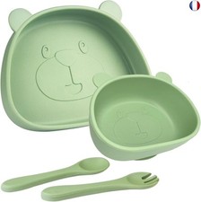 Coffret Repas Bebe,vaisselle bébé 4 pièces,set repas bébé,bol ventouse pour bébé