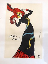 Affiche Lithographie illustré TOULOUSE LAUTREC  1950 Jane Avril MOURLOT  3