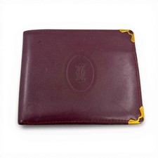 Auth CARTIER Bordeaux Bifold