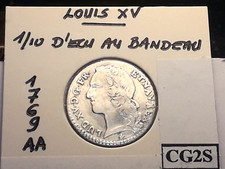 Louis XV 1/10 au Bandeau 1769 AA (étoile)