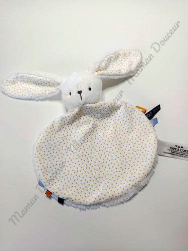 Doudou plat rond - doudou, blanc