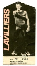 Bernard LAVILLIERS - Billet ticket Concert - Nantes La Beaujoir- 3 Février 1982