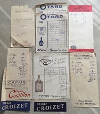 Lot 10 factures Cognac Martell Polignac Camus Croizet Tiffon Otard Brugerolle