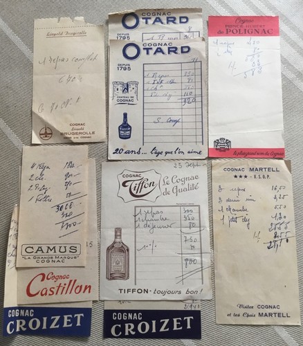 Lot factures cognac martell - lot, 10
