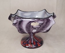 coupe bowl FRANZ WELZ Klostergrab glass jugendstill honeycomb loetz 1930 sticker