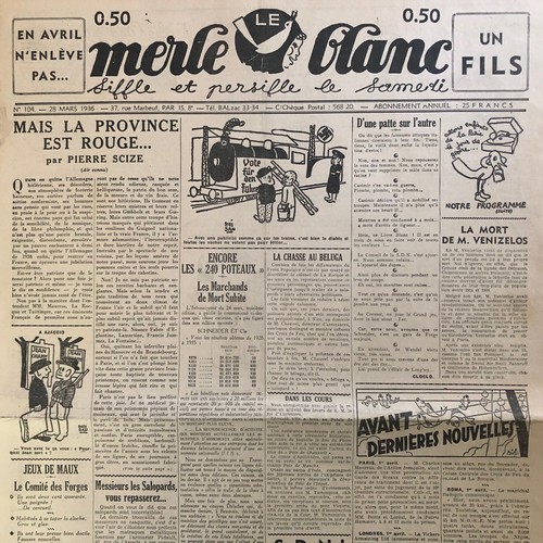 Journal merle blanc - merle,