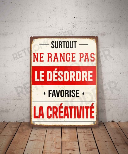 Plaque métal vintage - , citation
