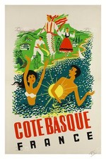 TOURISME CôTE BASQUE Ruxi-POSTER 40x60cm d'une AFFICHE VINTAGE