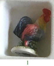 Fève  de collection Edition Atlas Coq Gaulois Doré (oiseau)