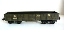 TRAINS HORNBY ÉCHELLE "O"  WAGON TOMBEREAU  "LOCO"   TÔLE  Lg 29 cm  ANNÉES 30