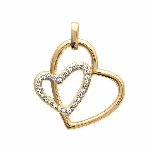 Pendentif double coeur - pendentif,