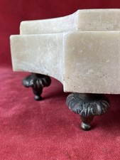 Socle Marbre Base Pendule Sculpture XVIII° XIX° Style Louis XVI Pieds Bronze