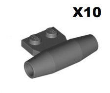 Lego ® Lot 10 Réacteurs Avion Dark Stone Grey Engine w 1 x 2 Side Plate 3475 NEW