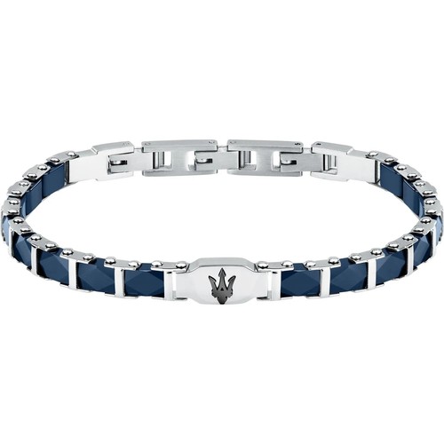 Bracelet silver black blue - bracelet,