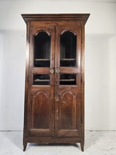 Bibliothèque vitrine en chêne XVIIIᵉ – Armoire vitrée ancienne