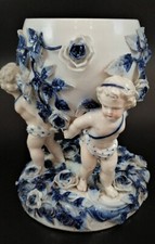 Vase En Porcelaine Sitzendorf Antique, Fin Du 19ème Siècle