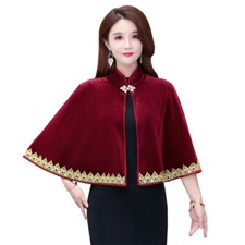 Femmes Velours Capelet Bolero