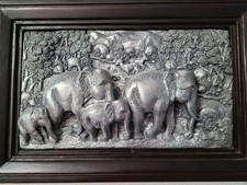 Tableau Elephant En Relief