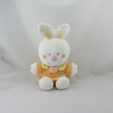Doudou lapin blanc orange
