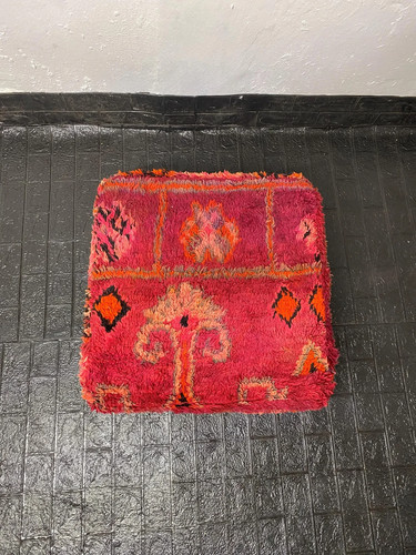 Moroccan handmade floor pouf - moroccan,