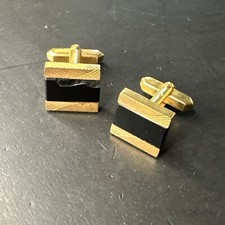 Paire De Bouton Manchette Plaquer Or 18k 750 Art Nouveau déco cubique CHAMPION