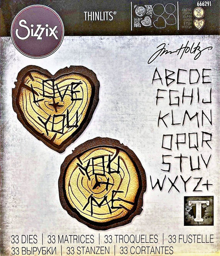 Wood slice alphabet sizzix - alphabet,