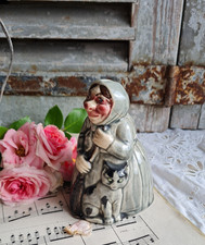 ANCIENNE TIRELIRE BARBOTINE ESDEVE LA MERE MICHELLE ET SON CHAT