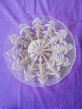 rare plat cristal blanc soufflet moulé signé René lalique art deco*1890 **1921**