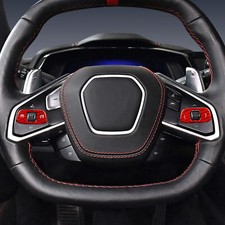 2 pièces couvercle de contrôle du Volume rouge réel pour Corvette C8 2020-2022