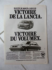 Lancia Trevi Volumex Monte-Carlo 1983 advert presse coupure publicitaire