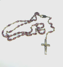 Chapelet ancien en pierre d’améthyste – Début XXe