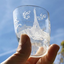 Ancien verre de curiste / Exposition Universelle de Paris 1889 / Tour Eiffel