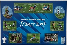 Timbres France feuillet BF 110 Coupe du monde de rugby 2007 NEUF