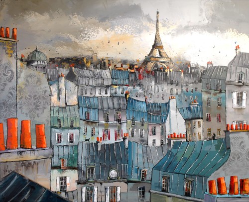 Paris 100x81cm artiste douchez - paris,
