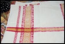 BAISSE DE PRIX - NAPPE ANCIENNE COTON OU LIN AVEC 3 TORCHONS, NEUVE 227 x 158 CM