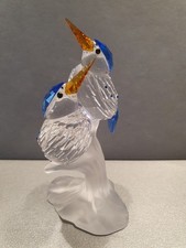 CRISTAL FIGURINE SWAROVSKI MALACHITE KINGFISHERS 10CM 623 323