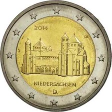 RARE  Allemagne, 2 Euro, Niedersachsen, 2014, déja circulée