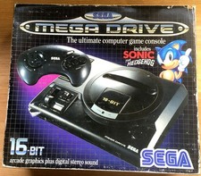 PACK CONSOLE SEGA MEGADRIVE SONIC 1 THE HEDGEHOG - BOÎTE VIDE + CALE ORIGINALES