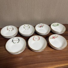 Lot de 7 mini bols Royal Albert Flower Of The Month fabriqués en Angleterre d...