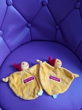 Lot De 2 DOUDOUS PLAT FISHER PRICE LUTIN JAUNE ORANGE ROUGE 