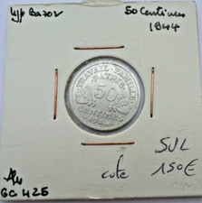 50 CENTIMES 1944   ALU  SPL cote 150 euro  reste brillant frappe