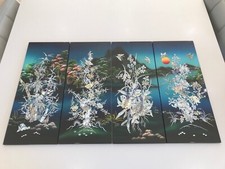 Lot de 4 Tableaux laque nacre coquillages Vietnam neuf ( Les 4 Saisons )