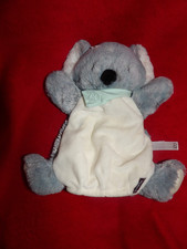 Doudou Marionnette Kaloo Koala Gris Blanc Bandana Vert