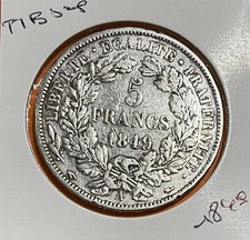 5 Francs Cérès 1849 A Paris TTB - II République , 1848-1852 III