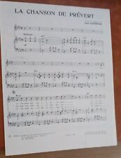 PARTITION SERGE GAINSBOURG LA CHANSON DE PREVERT