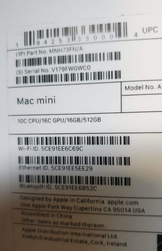 Apple mac mini 512 - apple, ssd