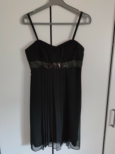 Robe noire plissée - , à